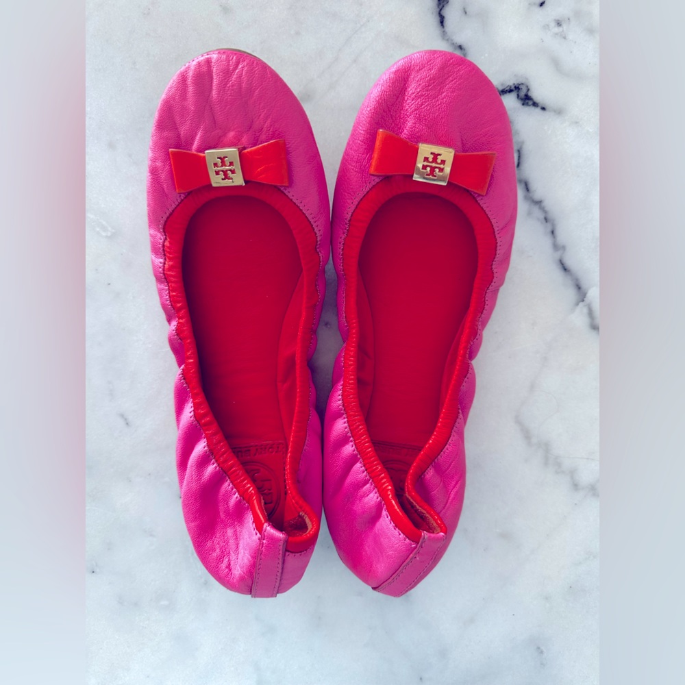 Pink Tory Burch ballet flats, size 7